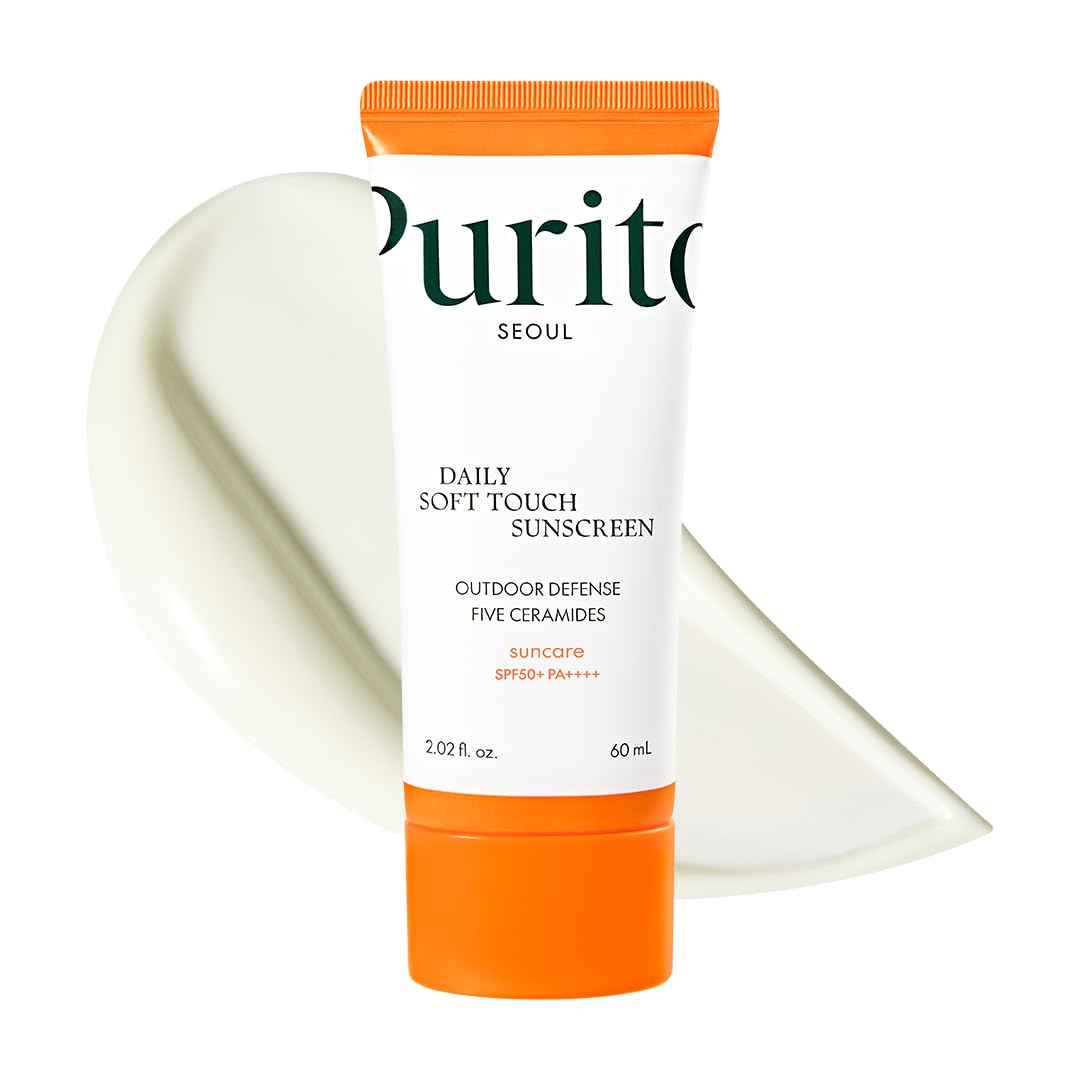 PURITO SEOUL Protector Solar Diario de Tacto Suave, SPF50+ PA++++, Ceramidas, No Blanquea, Protección UVA & UVB Resistente al Agua, K-Beauty