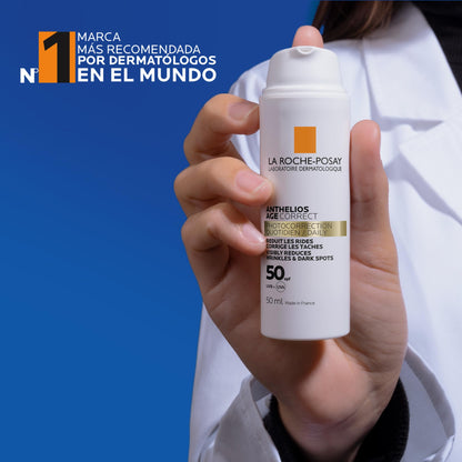 La Roche Posay Gel-Crema Protector Antiedad, Fotocorrector de Uso Diario con SPF50, Corrige Arrugas y Manchas, Mejora la Elasticidad, Fórmula con Cellox-B3 Tech, Anthelios, 50 ml