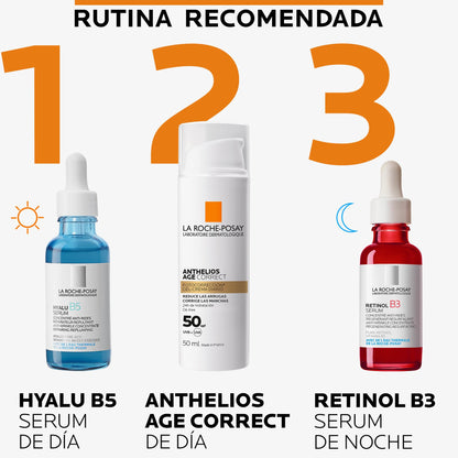 La Roche Posay Gel-Crema Protector Antiedad, Fotocorrector de Uso Diario con SPF50, Corrige Arrugas y Manchas, Mejora la Elasticidad, Fórmula con Cellox-B3 Tech, Anthelios, 50 ml