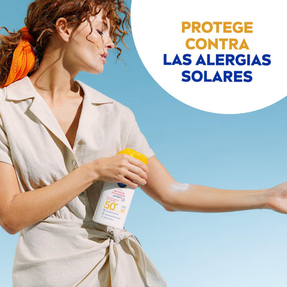 NIVEA SUN Sensitive Spray Antialergias FP50+ - Protector Solar Corporal para Alergias Solares e Irritaciones - Protección Inmediata UVA/UVB - Sin Perfume - Resistente al Agua - Piel Sensible - 250 ml
